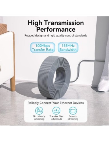 Bobina de Cable RJ45 UTP Vention IJCH305 Outdoor Patch Cat.5e/ 305m/ Gris