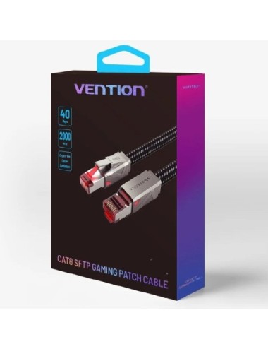 Cable de Red RJ45 SFTP Vention IKMHI Cat.8/ Gaming/ 3m/ Gris