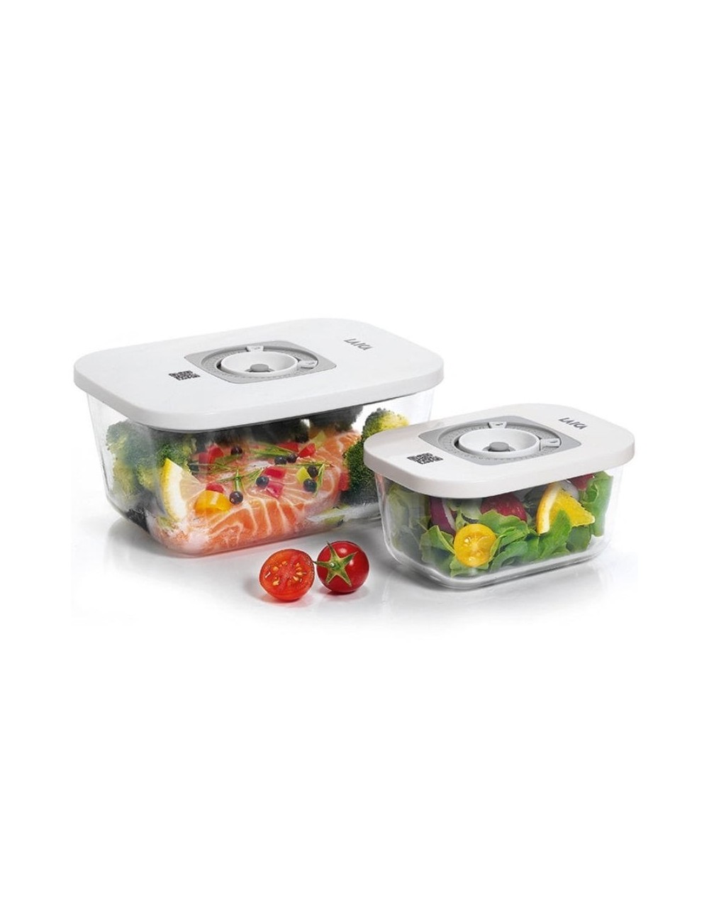 Pack de 2 Recipientes de Cristal Laica VT33060/ con Función al Vacío/ Capacidad 0.5 - 1.5L