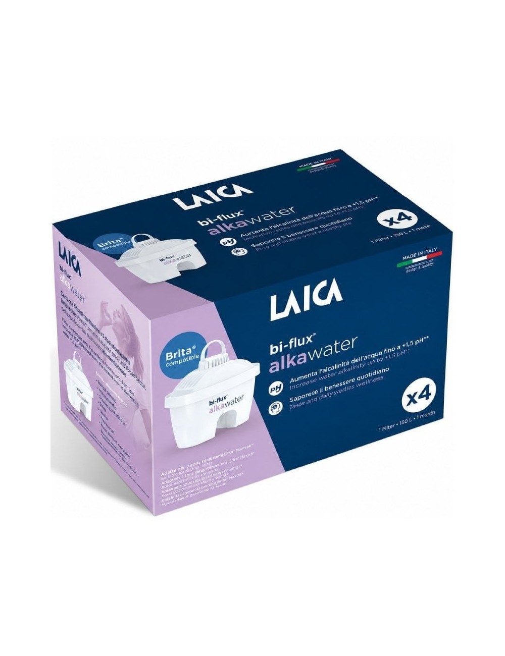 Filtros BI-FLUX Alka Water Laica K4MEU01/ Pack 4