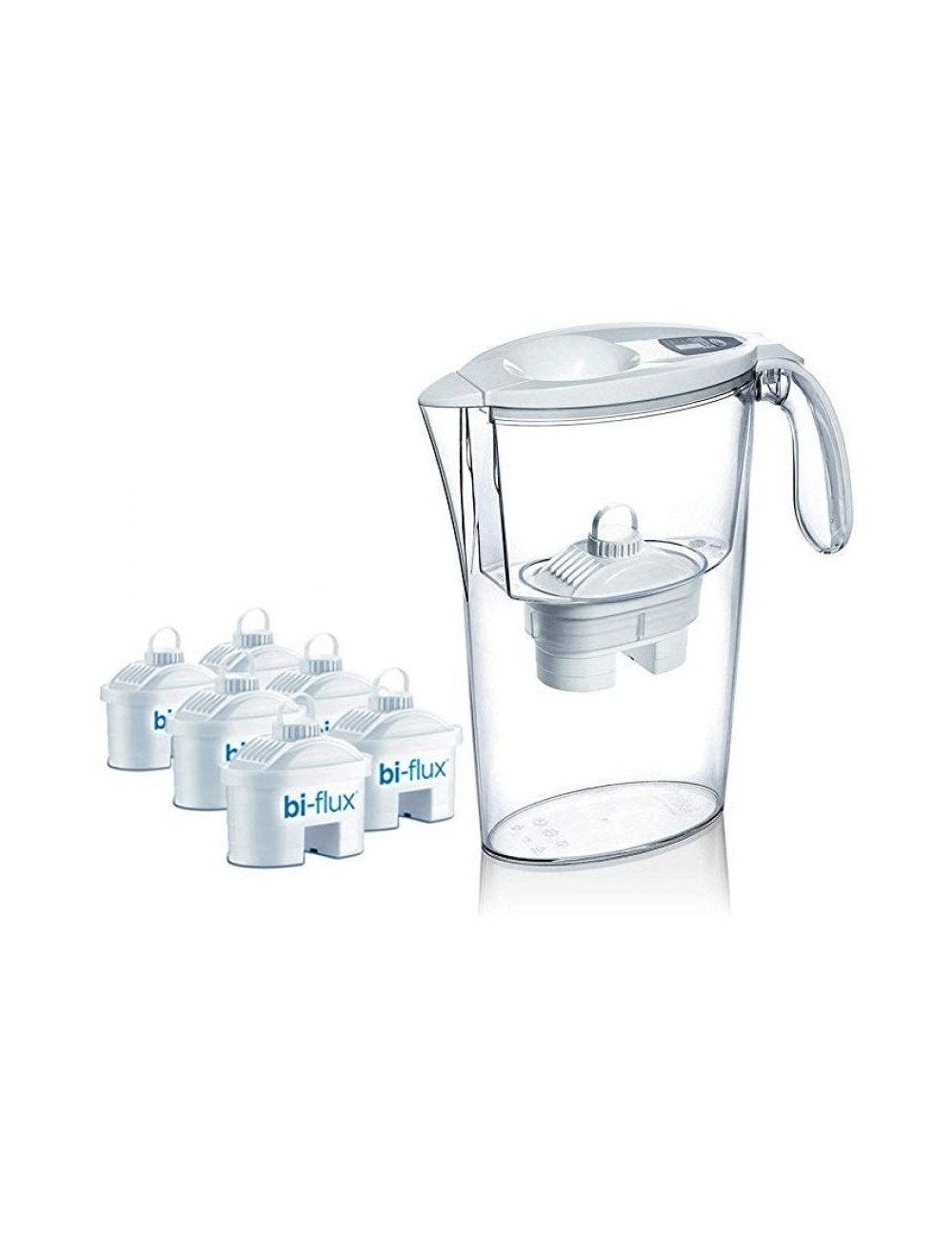 Pack Jarra Filtrante Laica Stream/ 2.3L/ Blanca/ Jarra + 6 Filtros BI-FLUX