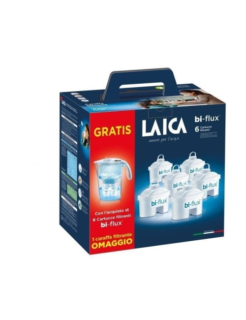 Pack Jarra Filtrante Laica Stream/ 2.3L/ Blanca/ Jarra + 6 Filtros BI-FLUX