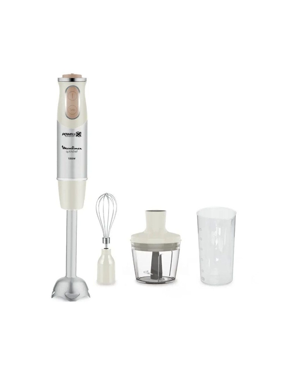 Batidora de mano Moulinex Quickchef/ 1000W/ 10 Velocidades/ Capacidad 800ml/ Incluye Varillas, Picadora y Vaso Medidor