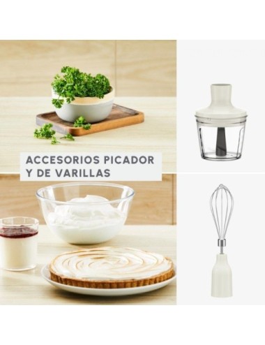 Batidora de mano Moulinex Quickchef/ 1000W/ 10 Velocidades/ Capacidad 800ml/ Incluye Varillas, Picadora y Vaso Medidor