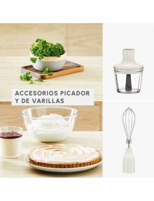 Batidora de mano Moulinex Quickchef/ 1000W/ 10 Velocidades/ Capacidad 800ml/ Incluye Varillas, Picadora y Vaso Medidor