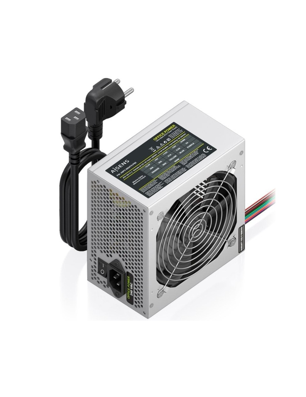 Fuente de Alimentación Aisens ASPC-500ATX-PSE/ 500W/ Ventilador 12cm