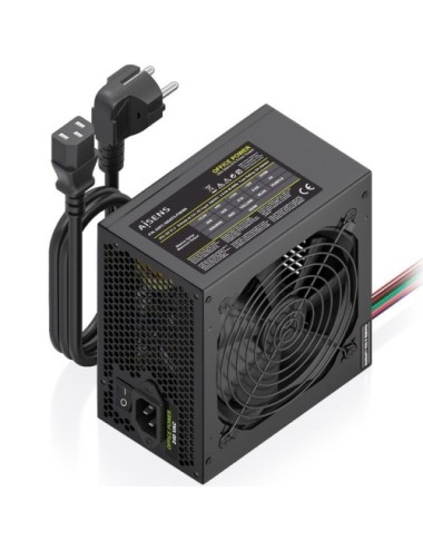 Fuente de Alimentación Aisens ASPC-500ATX-PSEBK/ 500W/ Ventilador 12cm