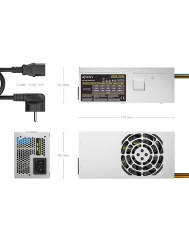 Fuente de Alimentación TFX Aisens ASPC-500TFX-PSE/ 500W/ Ventilador 8cm