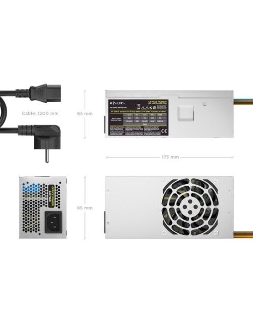Fuente de Alimentación TFX Aisens ASPC-500TFX-PSE/ 500W/ Ventilador 8cm
