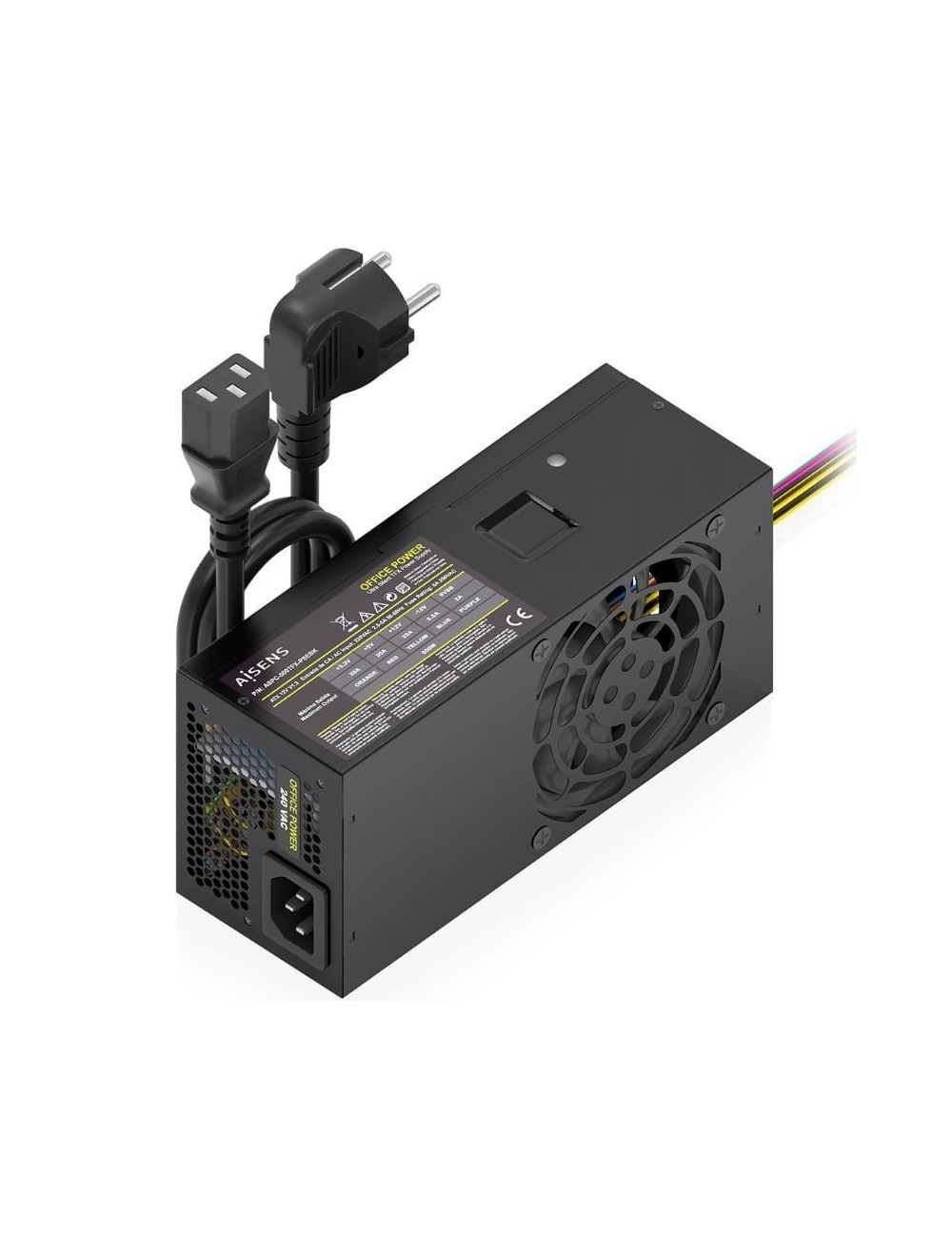 Fuente de Alimentación TFX Aisens ASPC-500TFX-PSEBK/ 500W/ Ventilador 8cm