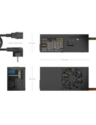 Fuente de Alimentación TFX Aisens ASPC-500TFX-PSEBK/ 500W/ Ventilador 8cm
