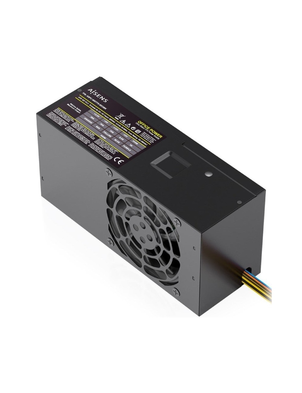 Fuente de Alimentación TFX Aisens ASPC-500TFX-SEOBK/ 500W/ Ventilador 8cm