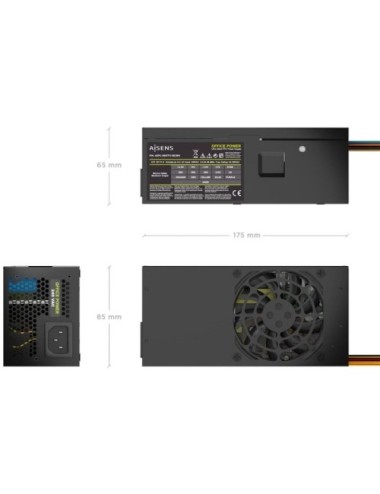Fuente de Alimentación TFX Aisens ASPC-500TFX-SEOBK/ 500W/ Ventilador 8cm