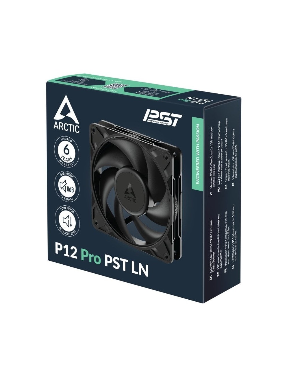 Ventilador Arctic P12 P12 Pro PST LN/ 12cm/ Negro