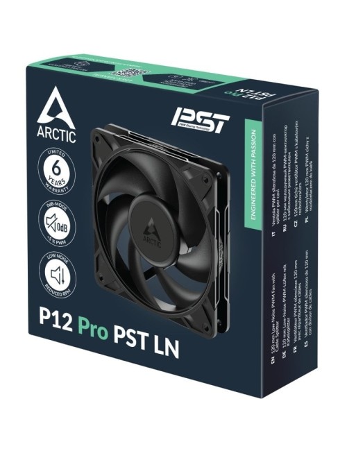 Ventilador Arctic P12 P12 Pro PST LN/ 12cm/ Negro