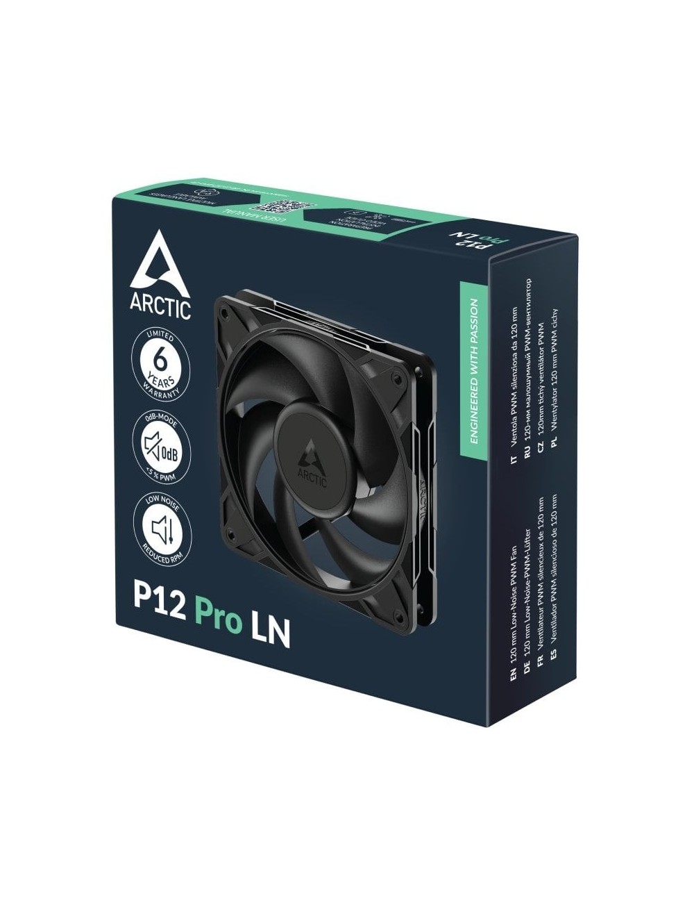 Ventilador Arctic P12 Pro LN/ 12cm/ Negro