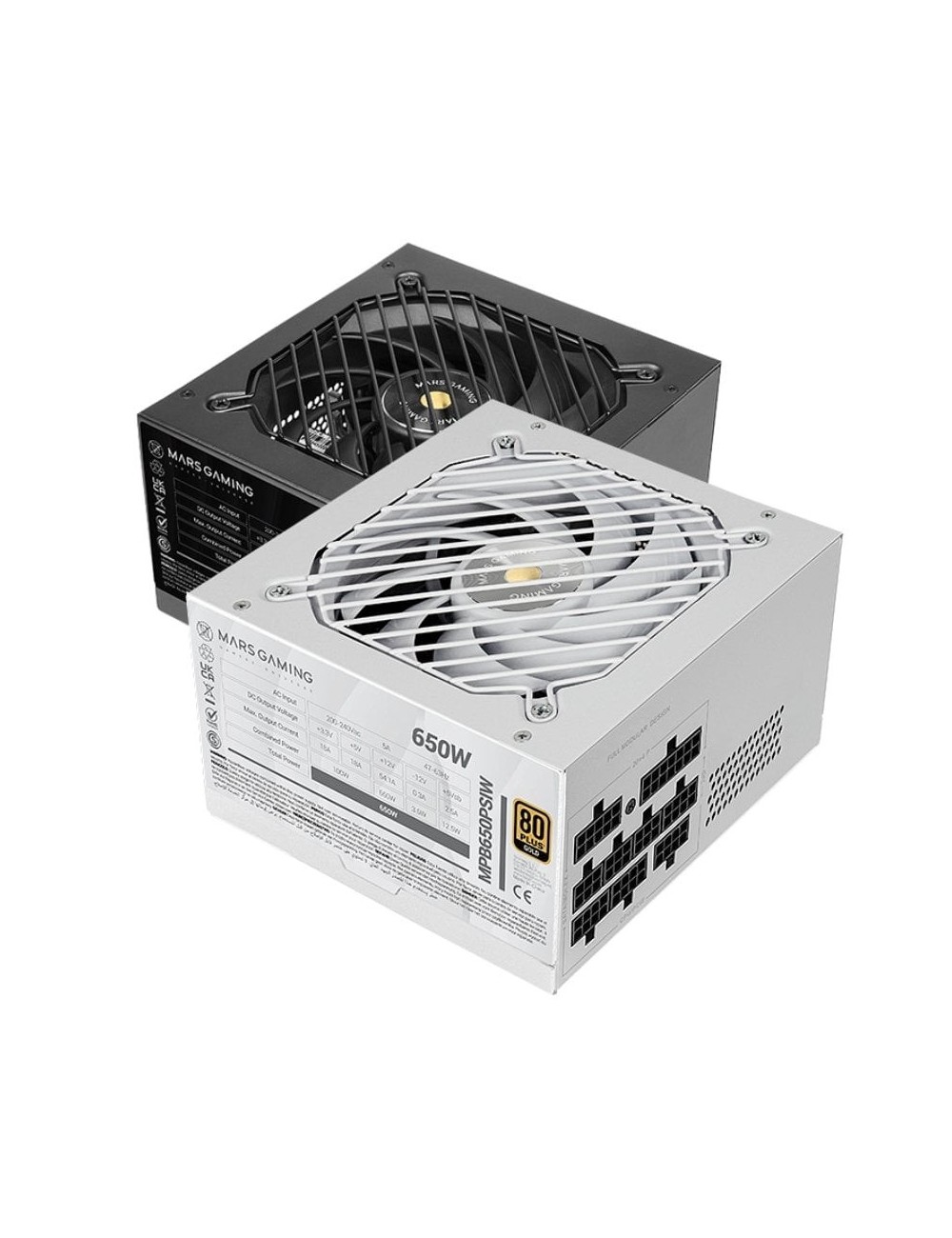 Fuente de Alimentación Mars Gaming MPB650PSI/ 650W/ Ventilador 12cm/ 80 Plus Gold/ Blanca