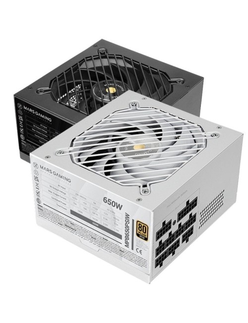 Fuente de Alimentación Mars Gaming MPB650PSI/ 650W/ Ventilador 12cm/ 80 Plus Gold/ Blanca