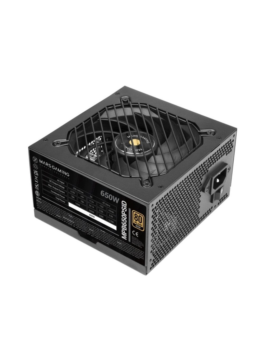Fuente de Alimentación Mars Gaming MPB650PSID/ 650W/ Ventilador 12cm/ 80 Plus Gold