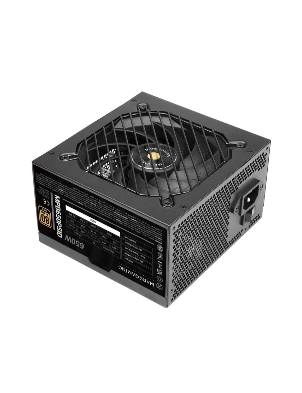 Fuente de Alimentación Mars Gaming MPB650PSID/ 650W/ Ventilador 12cm/ 80 Plus Gold