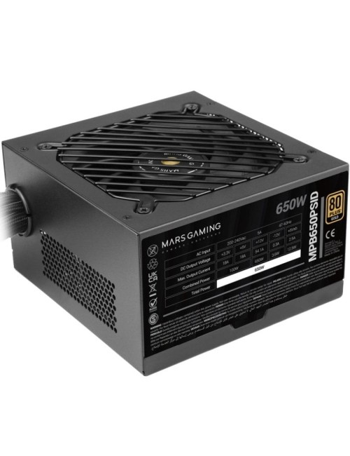 Fuente de Alimentación Mars Gaming MPB650PSID/ 650W/ Ventilador 12cm/ 80 Plus Gold