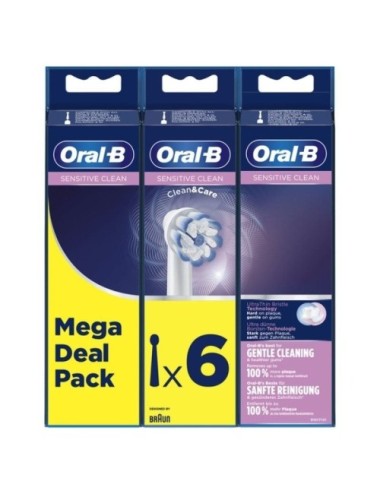 Cabezal de Recambio Braun para cepillo Braun Oral-B Sensitive Clean/ Pack 6 uds