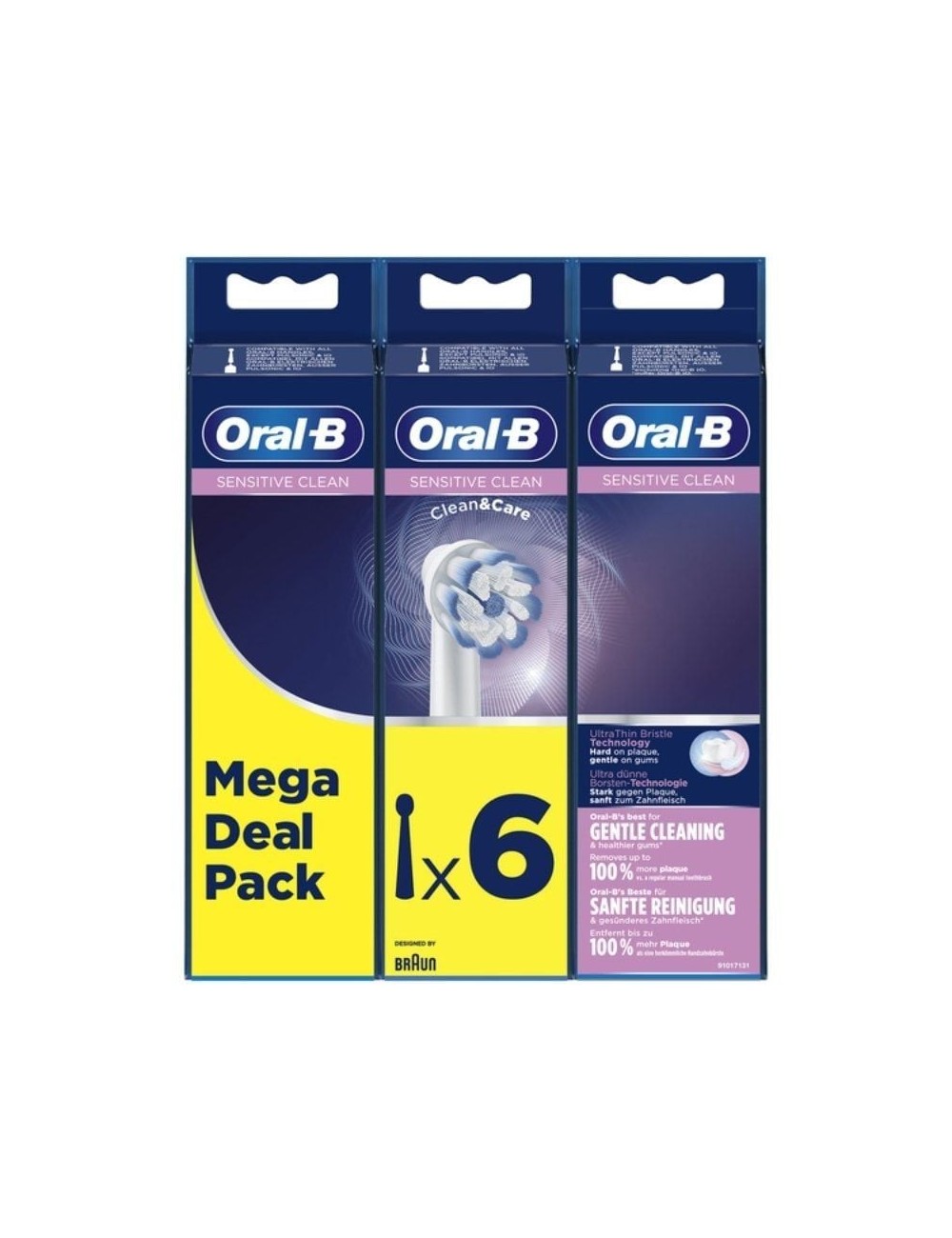 Cabezal de Recambio Braun para cepillo Braun Oral-B Sensitive Clean/ Pack 6 uds