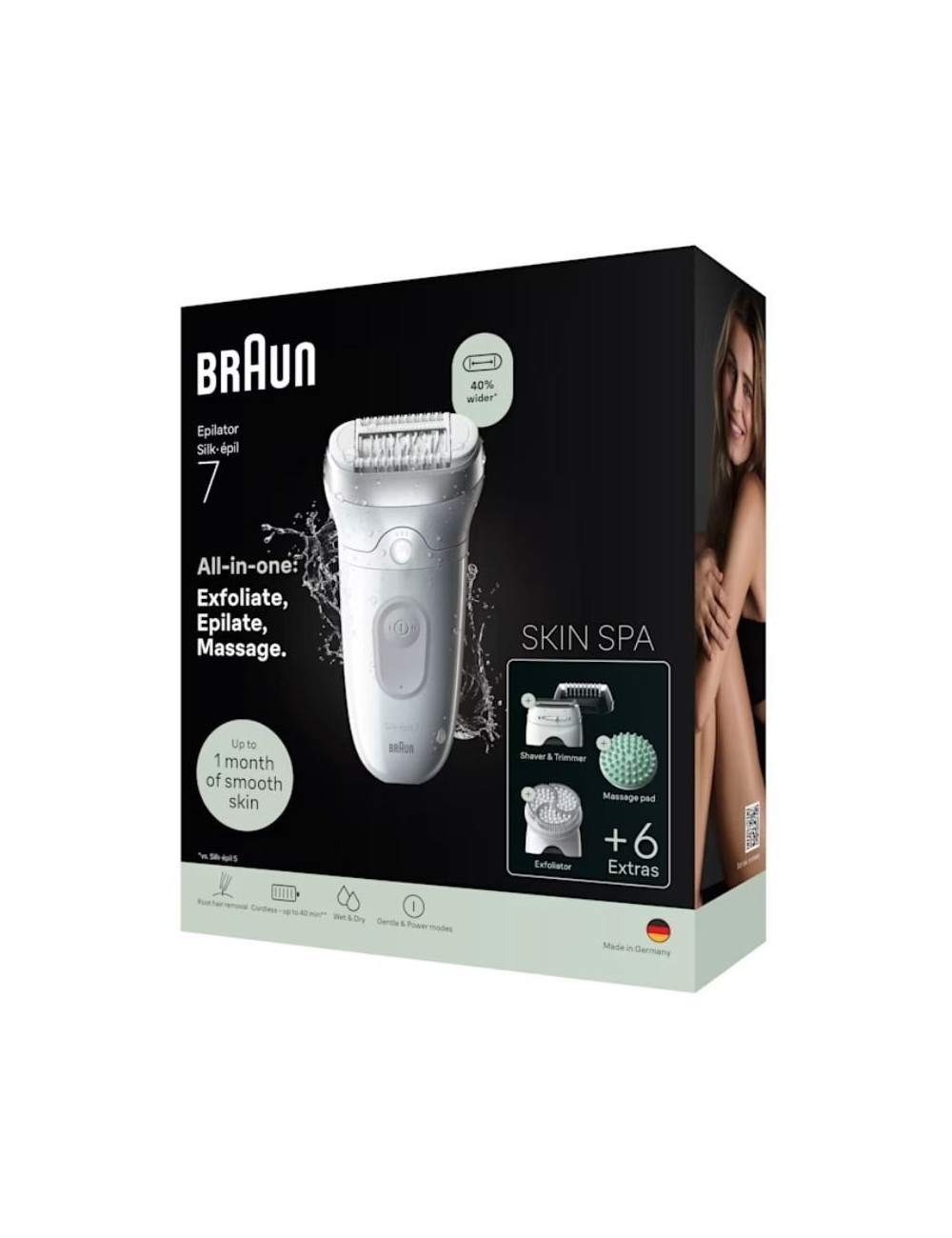 Depiladora Braun Silk Epil SkinSpa7 7-081/ con Batería/ 6 Accesorios