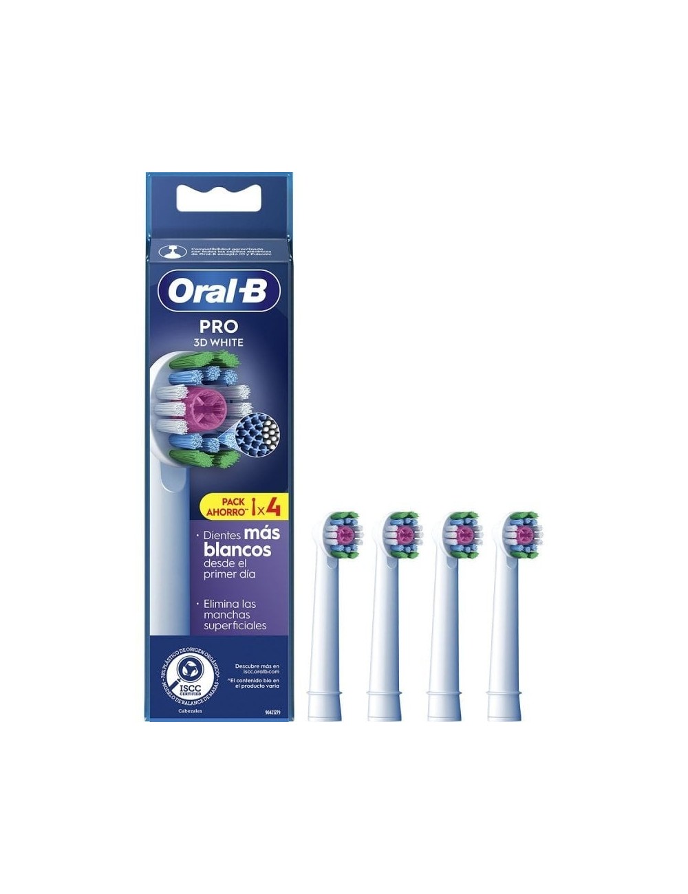 Cabezal de Recambio Braun para cepillo Braun Oral-B 3D White/ Pack 4 uds