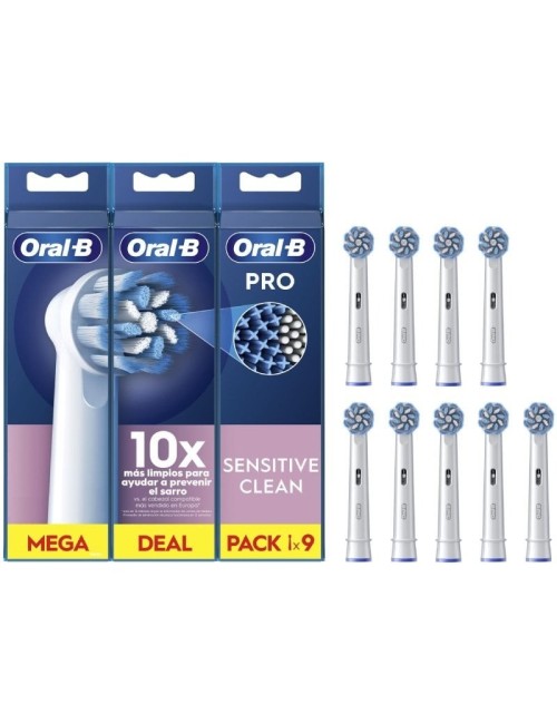 Cabezal de Recambio Braun para cepillo Braun Oral-B Sensitive Clean/ Pack 9 uds