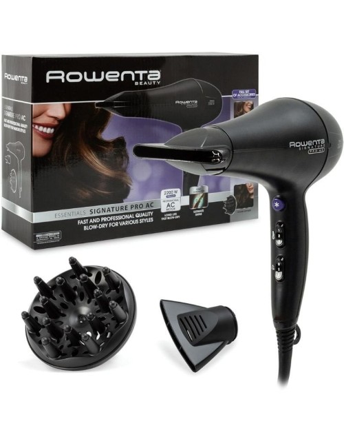 Secador Rowenta Signature Pro AC CV7840/ 2200W/ Iónico/ Negro