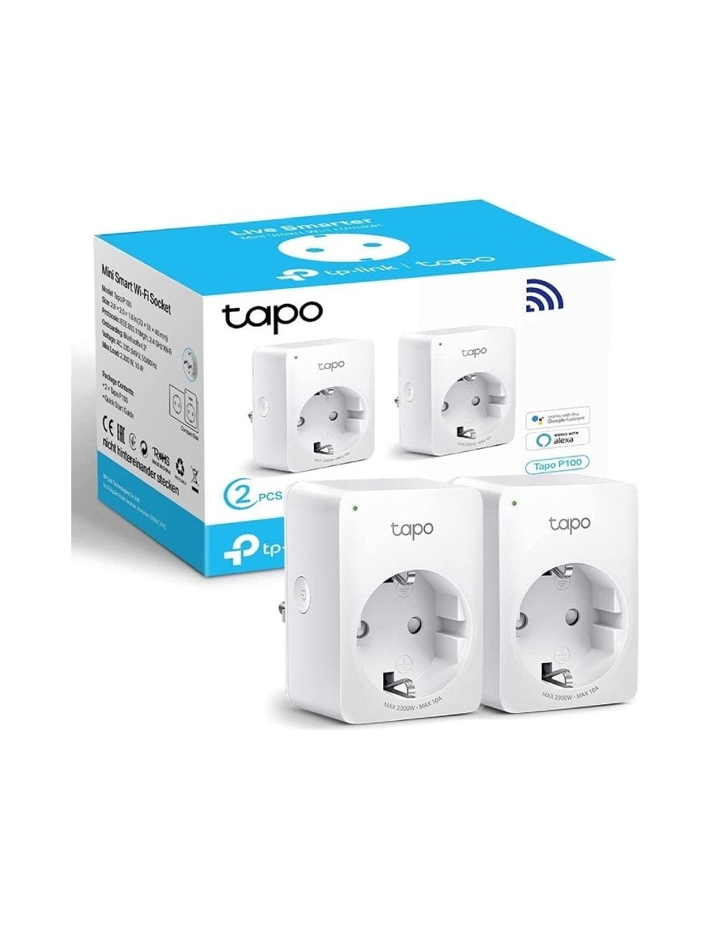 Enchufe WiFi Inteligente TP-Link Tapo P100/ Pack 2