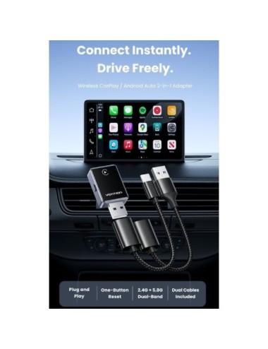 Adaptador CarPlay/Android Auto Inalámbrico Vention KRYH0