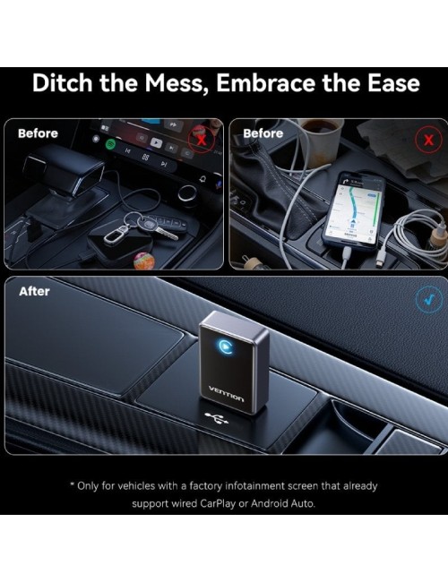 Adaptador CarPlay/Android Auto Inalámbrico Vention KRYH0