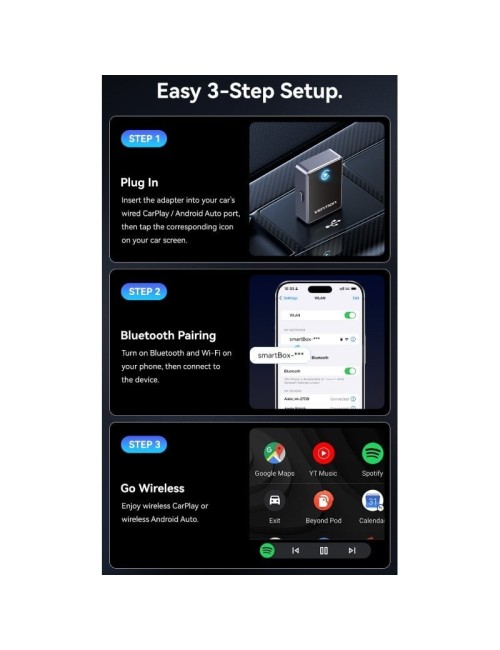 Adaptador CarPlay/Android Auto Inalámbrico Vention KRYH0