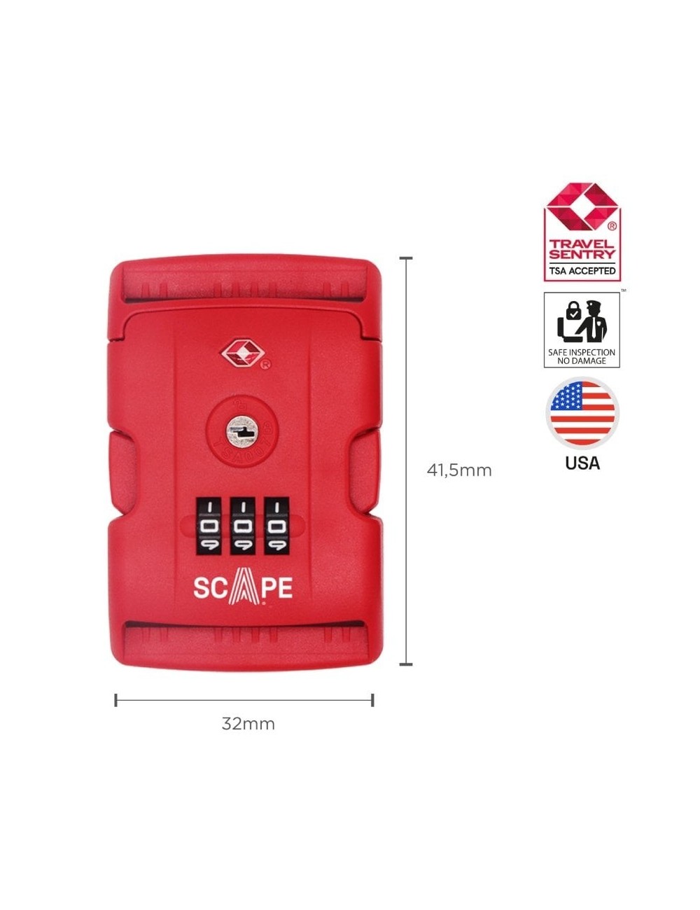 Correa para Maleta con Combinación Scape Travel E0121/ Roja