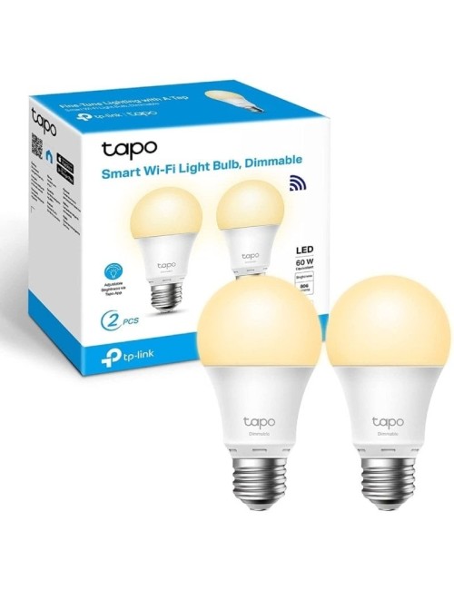 Bombilla Inteligente TP-Link Tapo L510E/ Casquillo E27/ 8.7W/ 806 Lúmenes/ 2700K/ Pack 2