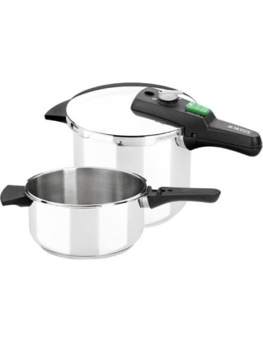 Olla a Presión Rápida Monix Quick M560005/ Ø22cm/ 4+6L/ Acero Inoxidable