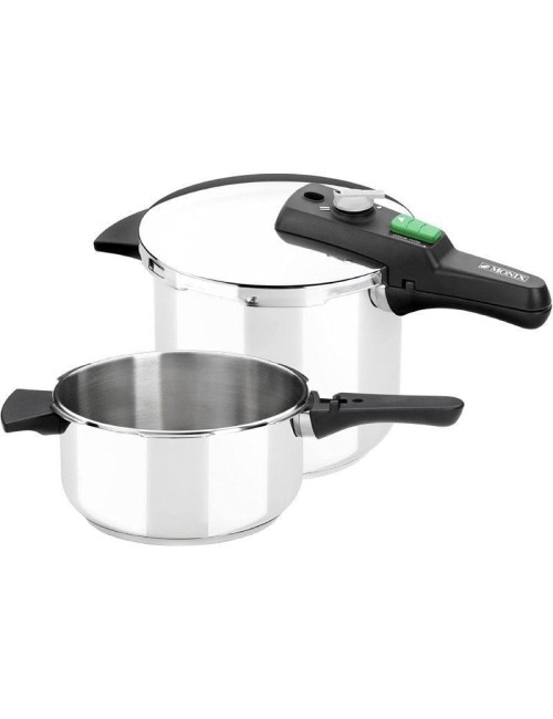 Olla a Presión Rápida Monix Quick M560005/ Ø22cm/ 4+6L/ Acero Inoxidable