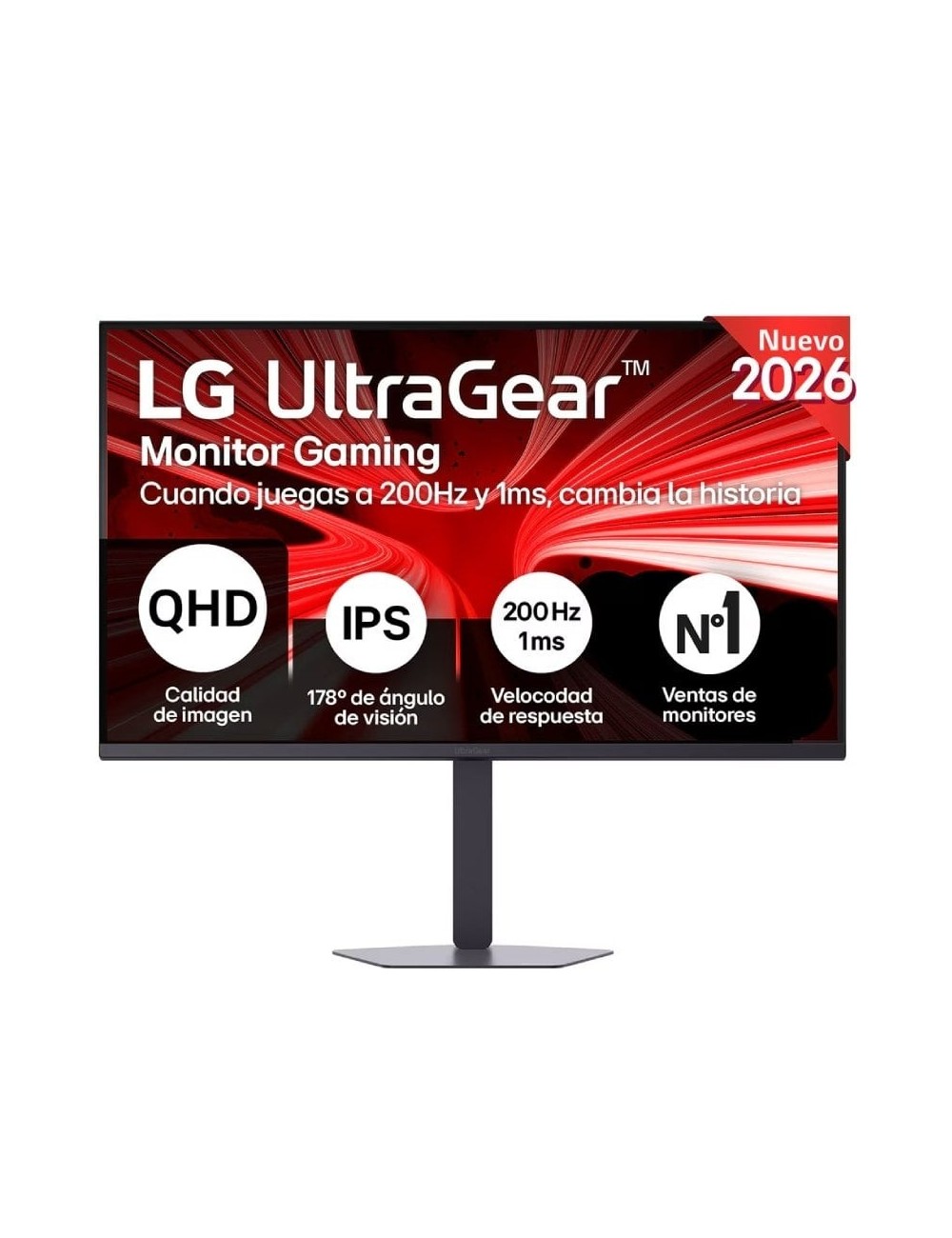 Monitor Gaming LG UltraGear 32G620B-B 31.5'/ QHD/ 1ms/ 200Hz/ IPS/ Regulable en altura/ Negro