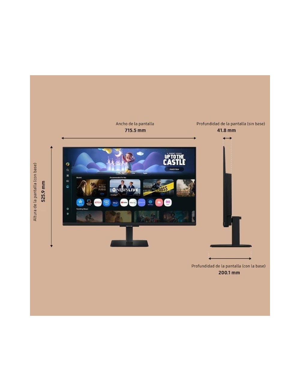 Smart Monitor Samsung M5 S32FM500EU 32'/ Full HD/ Smart TV/ Multimedia/ Negro