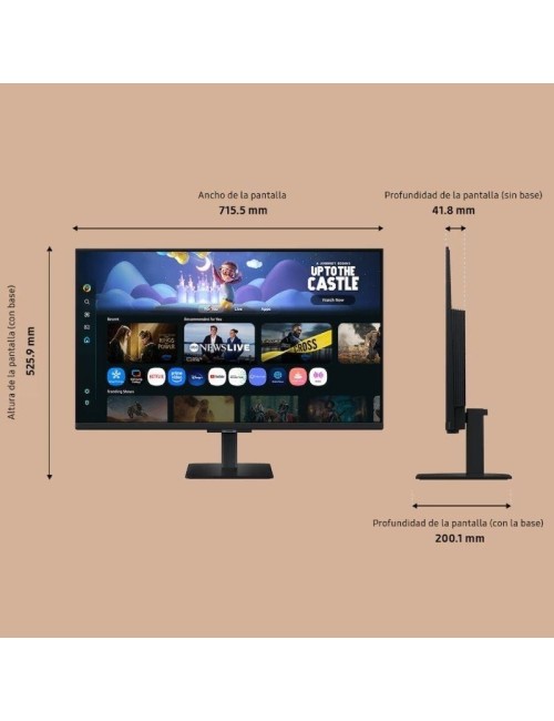 Smart Monitor Samsung M5 S32FM500EU 32'/ Full HD/ Smart TV/ Multimedia/ Negro
