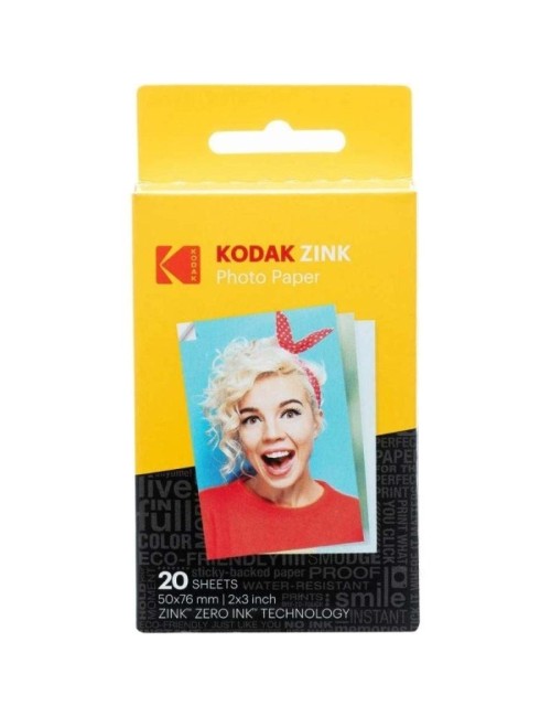 Papel Fotográfico para Cámara Printomatic y STEP Touch Kodak Zink/ 2'x3'/ 20g/ 20 Hojas