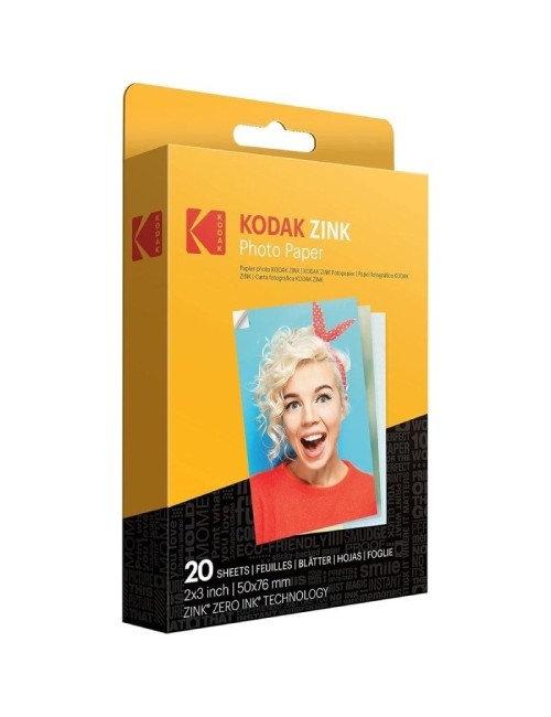 Papel Fotográfico para Cámara Printomatic y STEP Touch Kodak Zink/ 2'x3'/ 20g/ 20 Hojas
