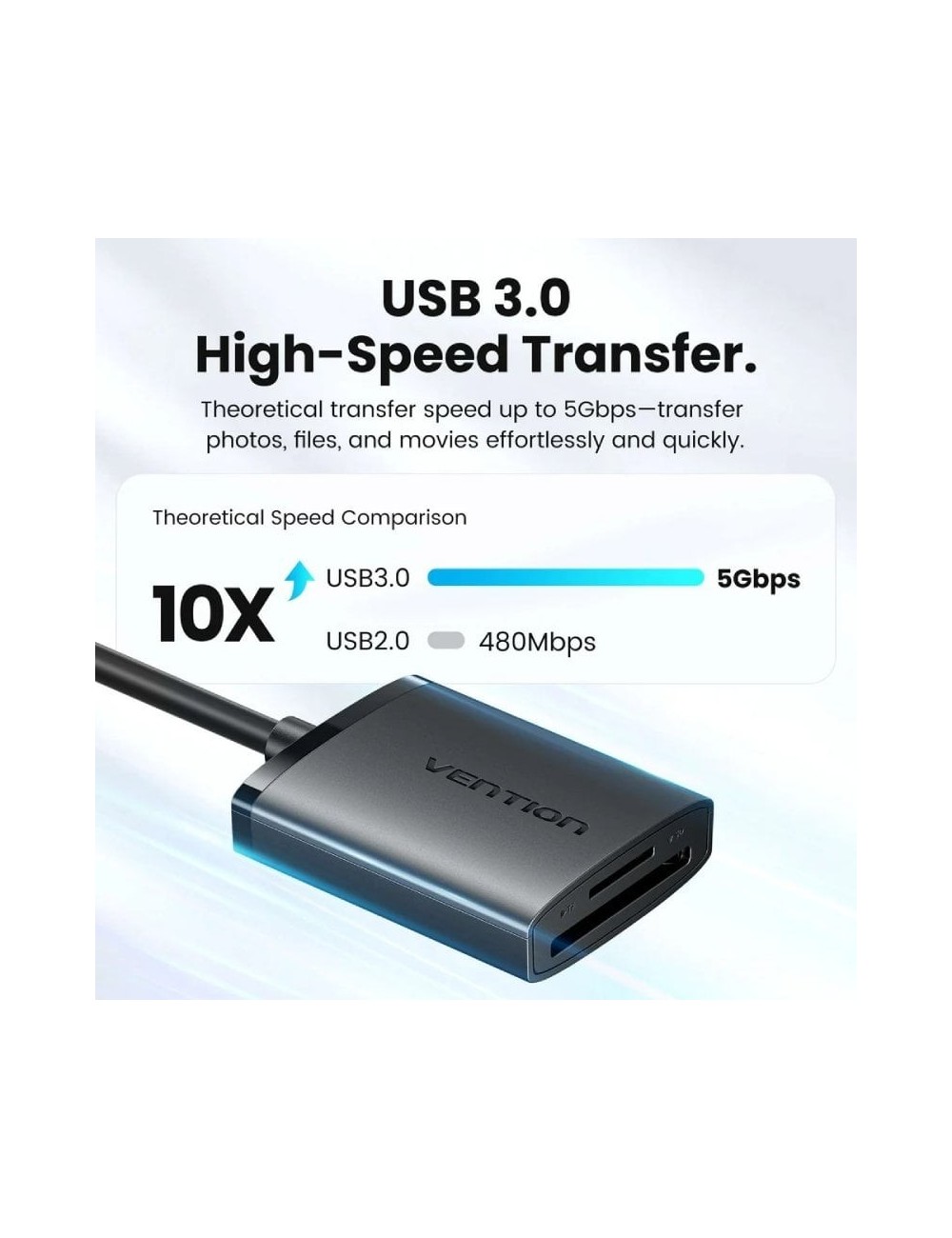 Lector de Tarjetas Externo Vention CLPBB/ USB 3.0