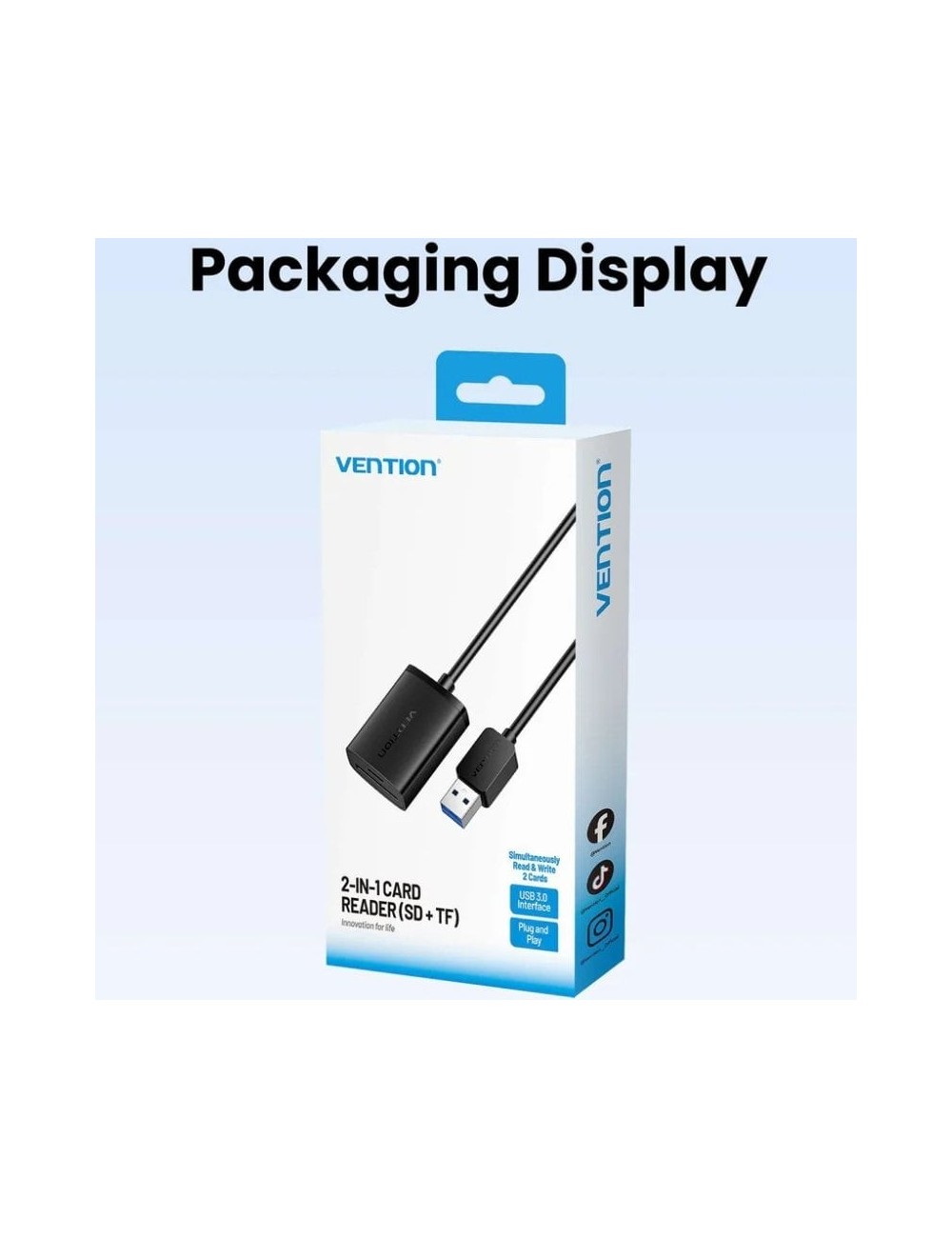 Lector de Tarjetas Externo Vention CLPBB/ USB 3.0
