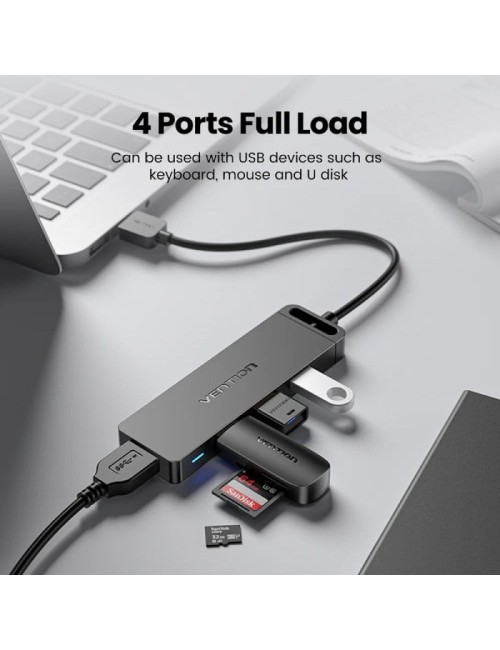 Hub USB 3.0 Vention CHLBF-SCB2/ 4xUSB/ 1xUSB Tipo-C PD