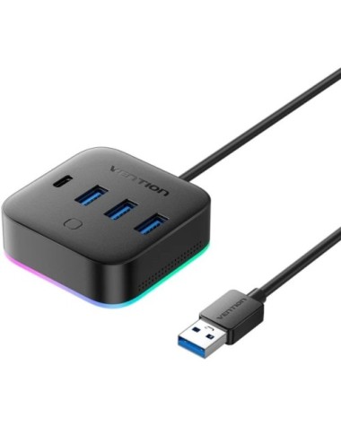 Hub USB 3.0 Vention CHZBD/ 3xUSB/ 1xUSB Tipo-C/ 1xUSB Tipo-C PD