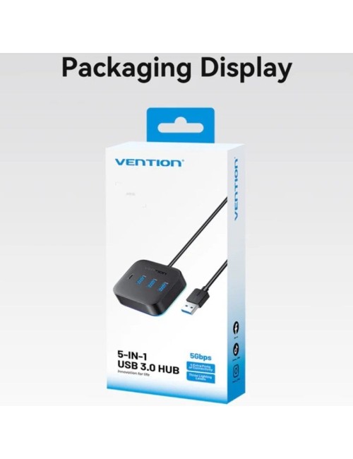 Hub USB 3.0 Vention CHZBD/ 3xUSB/ 1xUSB Tipo-C/ 1xUSB Tipo-C PD