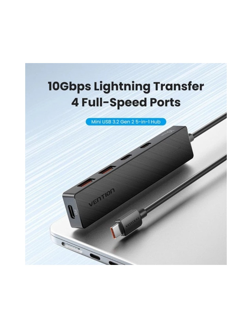 Hub USB Tipo-C 3.2 Vention CKDBB/ 2xUSB/ 2xUSB Tipo-C/ 1xUSB Tipo-C PD